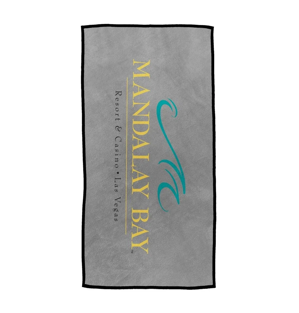 The Edge Beach Towel — Gray / Black Border — view 2