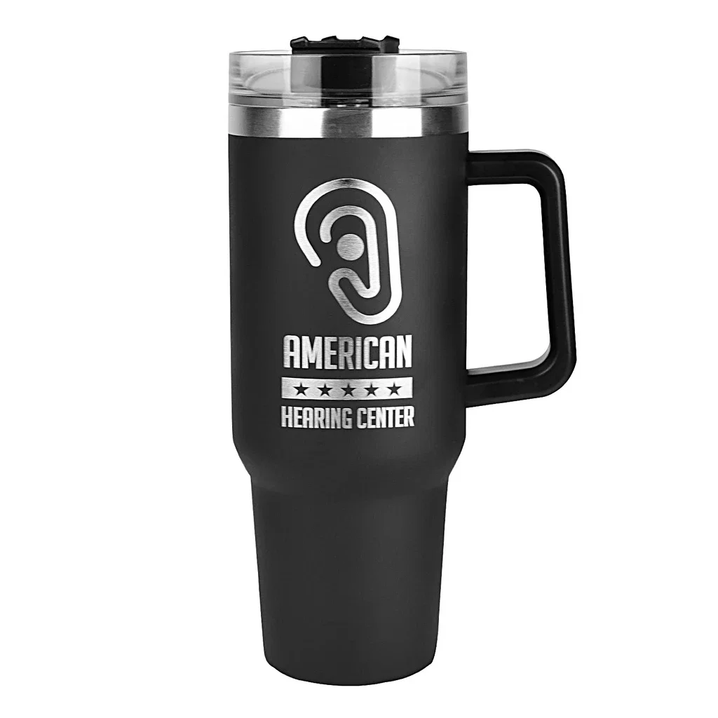 The Forty - Double Wall Tumbler with Handle — Black — view 3
