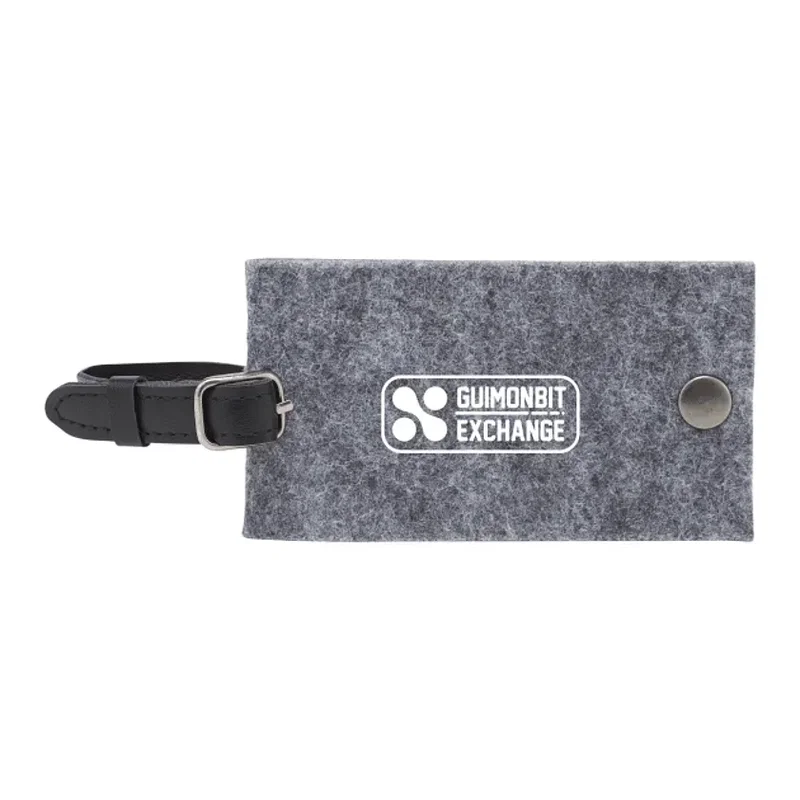 Custom Recycled Felt Luggage Tag with Pouch