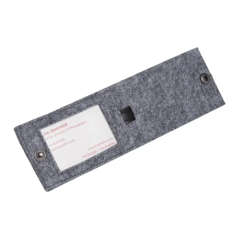 Custom Recycled Felt Luggage Tag with Pouch — view 3