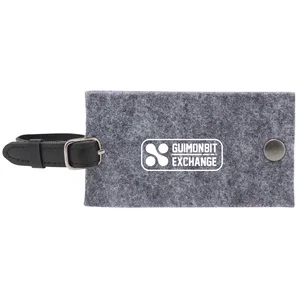 Custom Recycled Felt Luggage Tag with Pouch