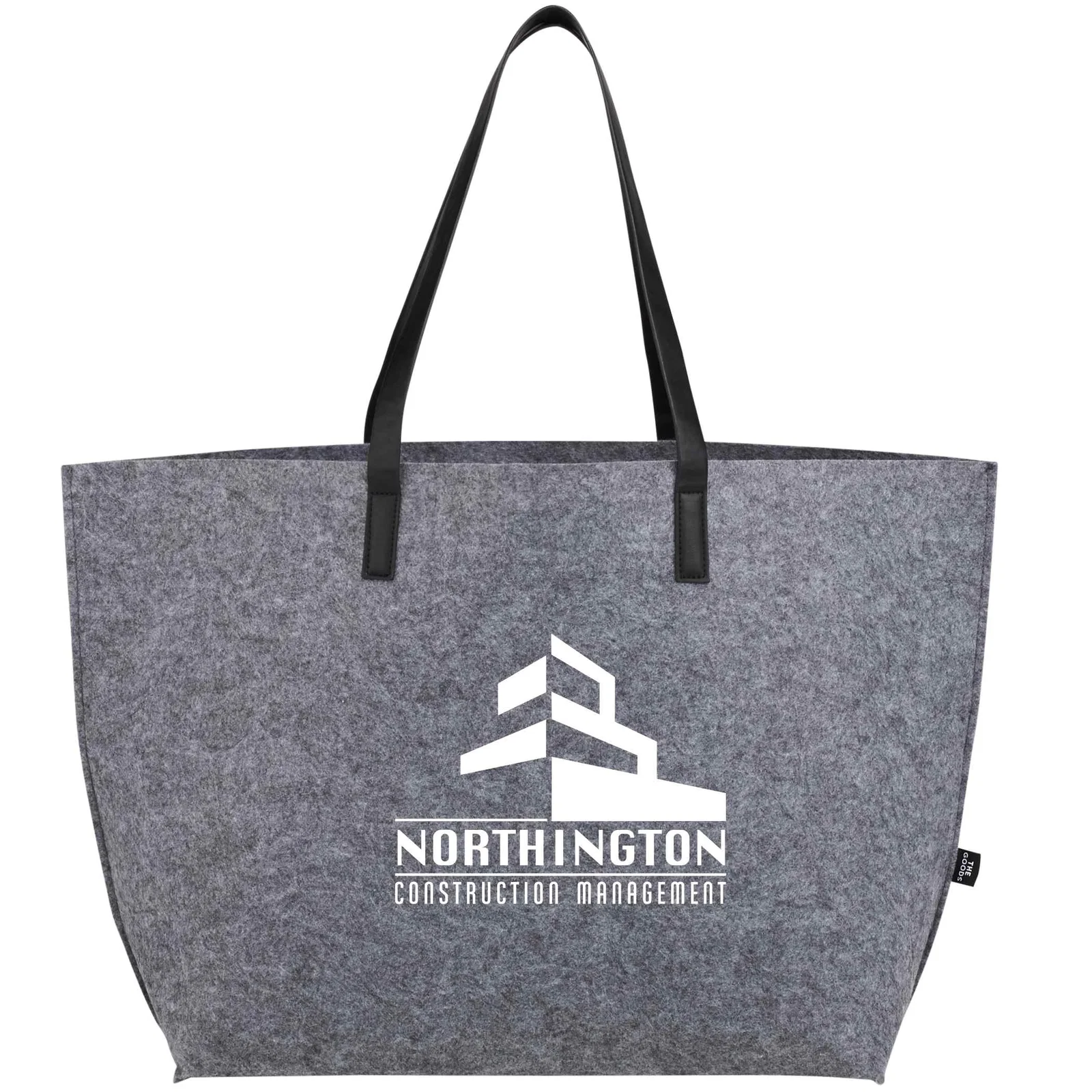 Branded Recycled Felt Shoulder Tote — view 5