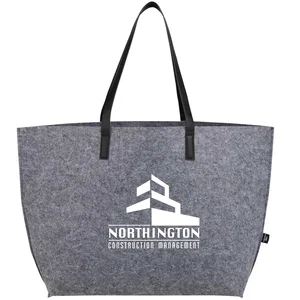 Branded Recycled Felt Shoulder Tote