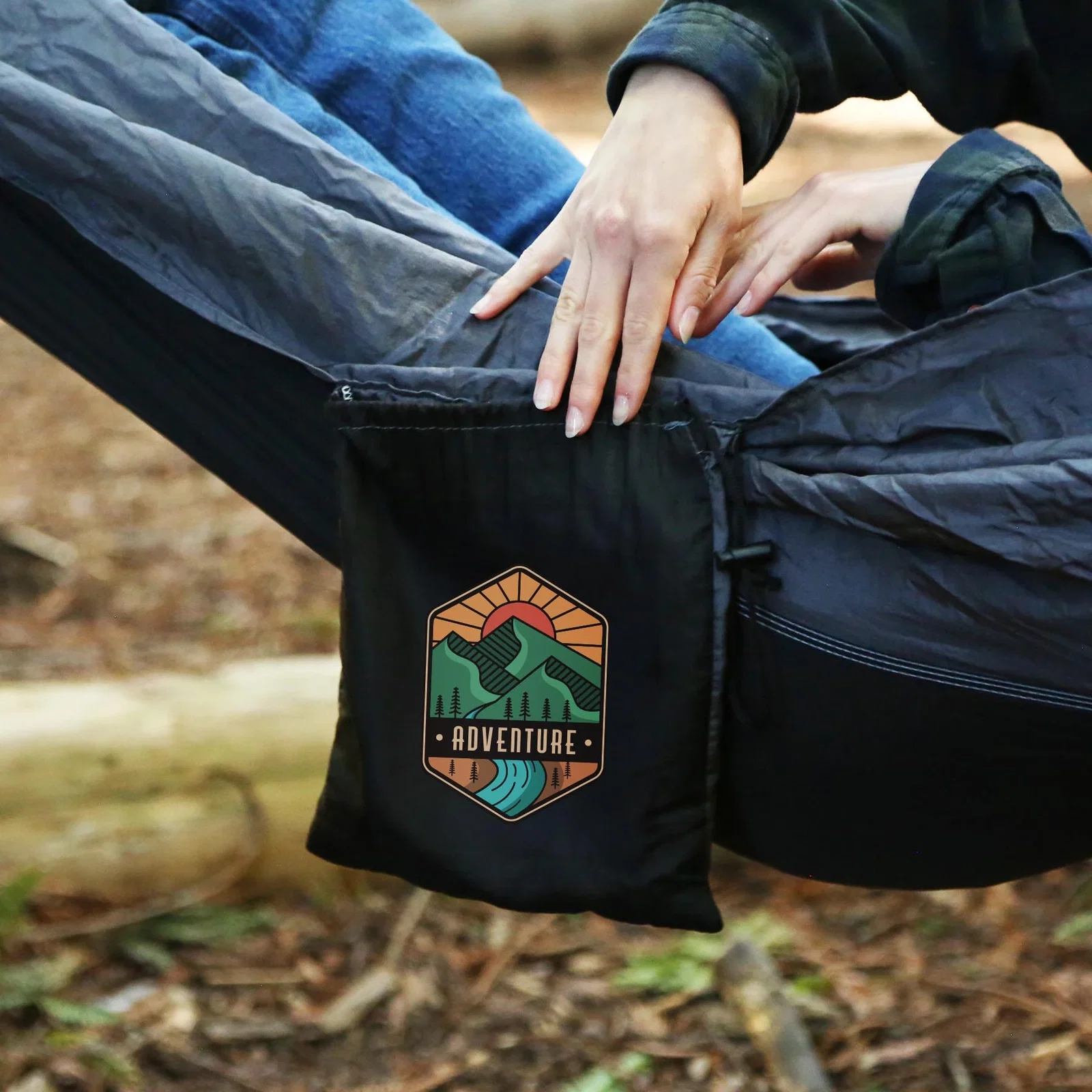 The Hangout™ Portable Hammock in use