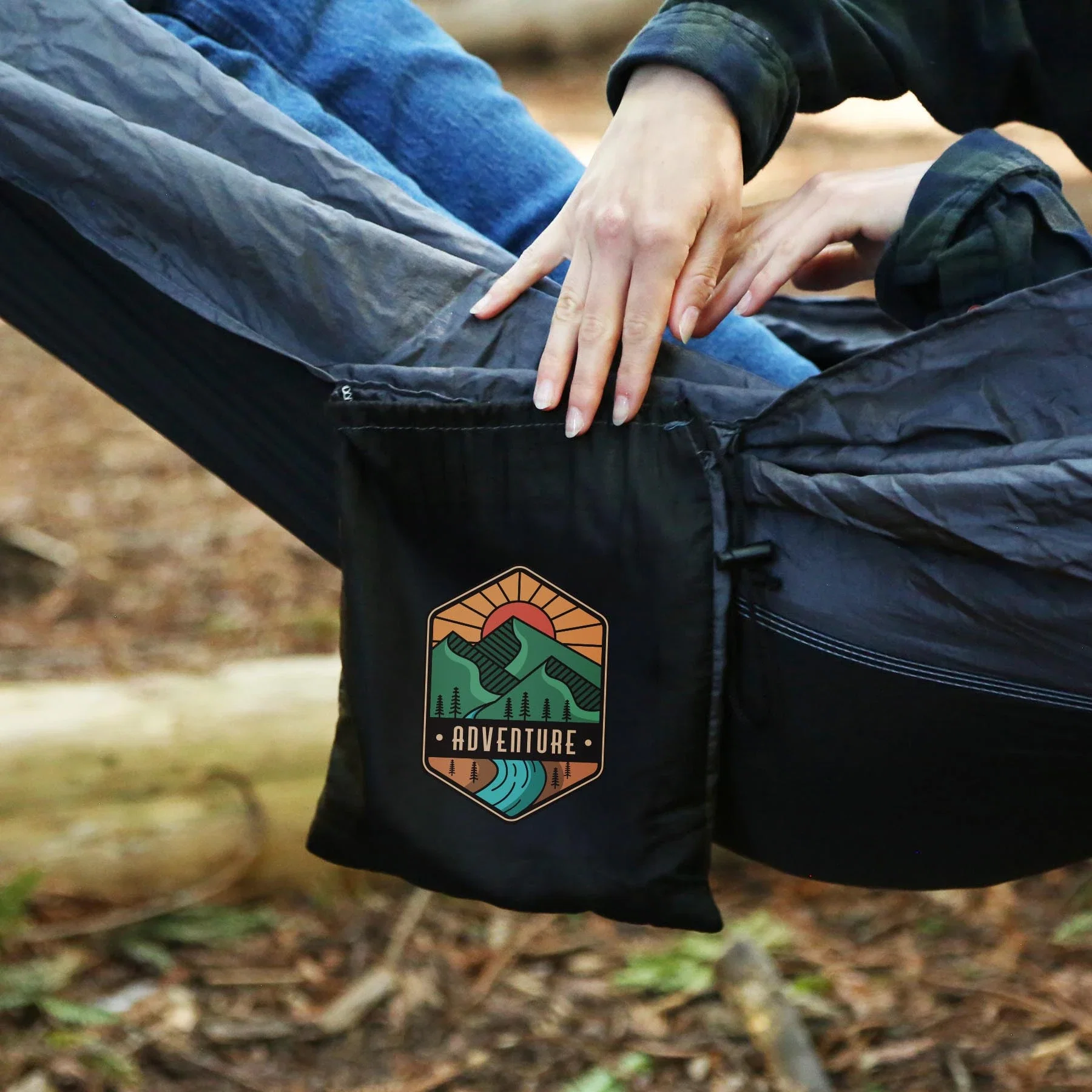 The Hangout™ Portable Hammock in use