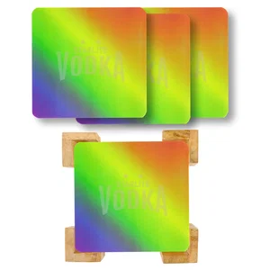 The Illusionist Lenticular Coaster: 4 Pc. Set in Bamboo Stand