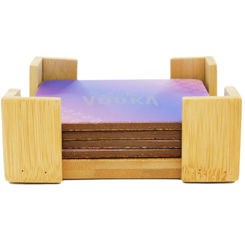 The Illusionist Lenticular Coaster: 4 Pc. Set in Bamboo Stand — view 2