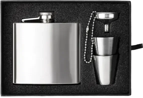 Custom Engraved Kenzie Flask and Shot Glass Gift Set — view 2