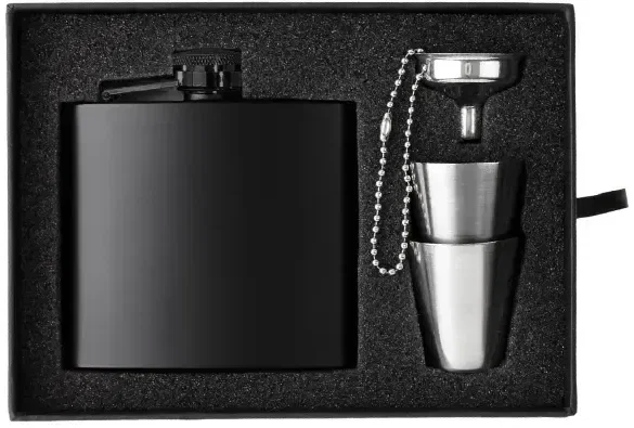 Custom Engraved Kenzie Flask and Shot Glass Gift Set — view 3