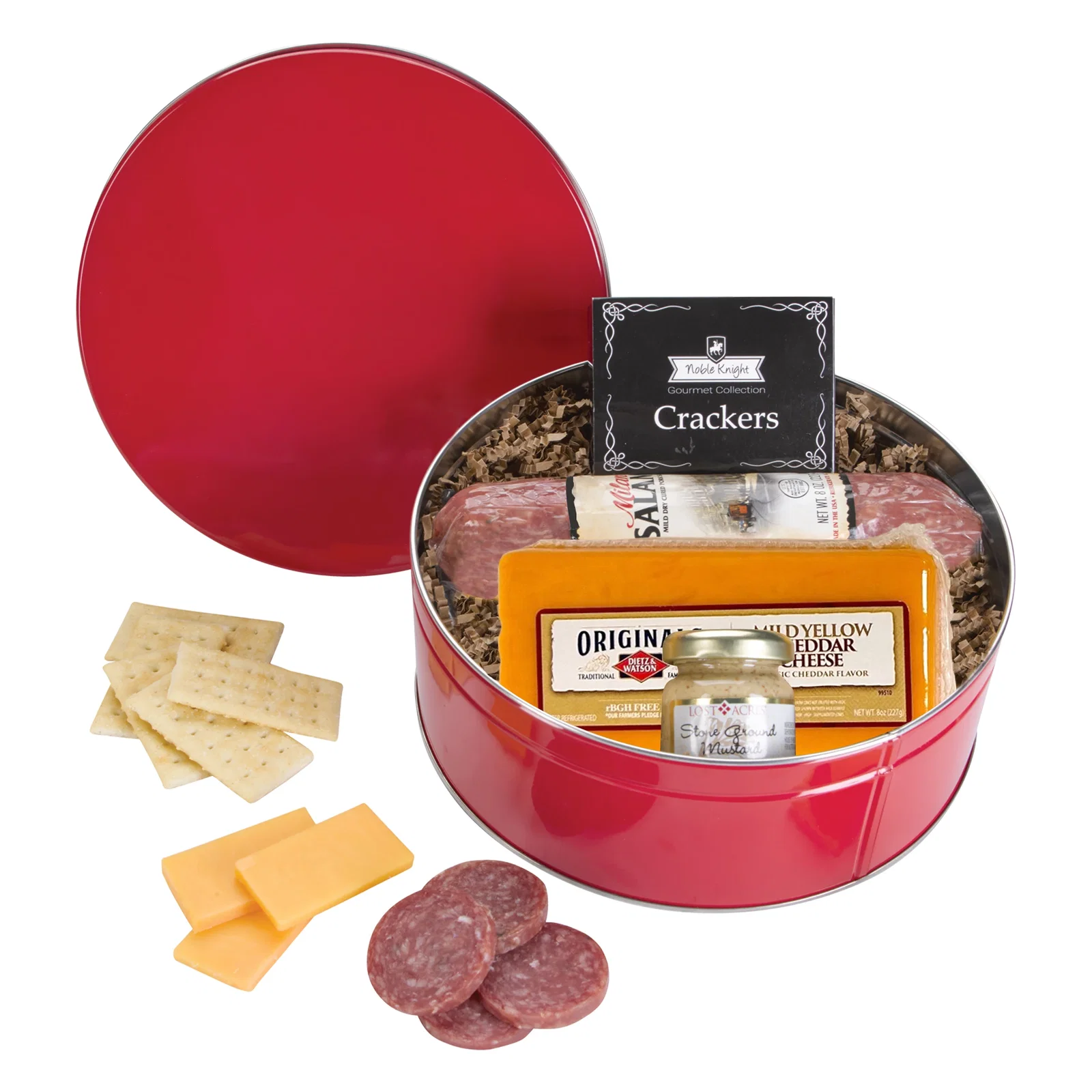 Lid removed from the shallow container to show its contents