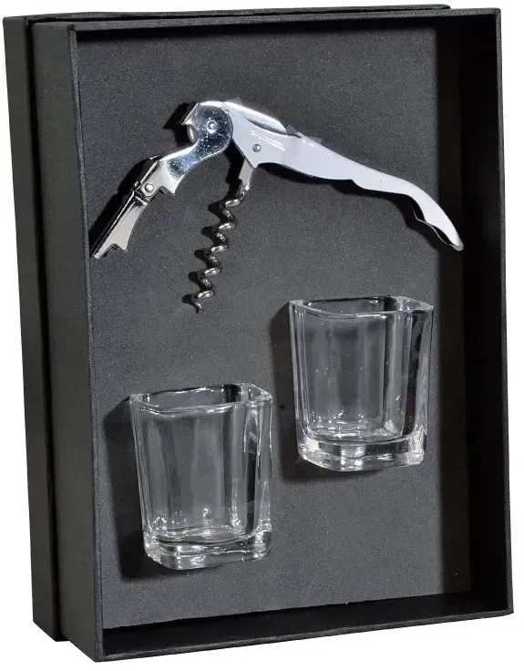 Branded Corkscrew and Shot Glass Gift Set — view 2