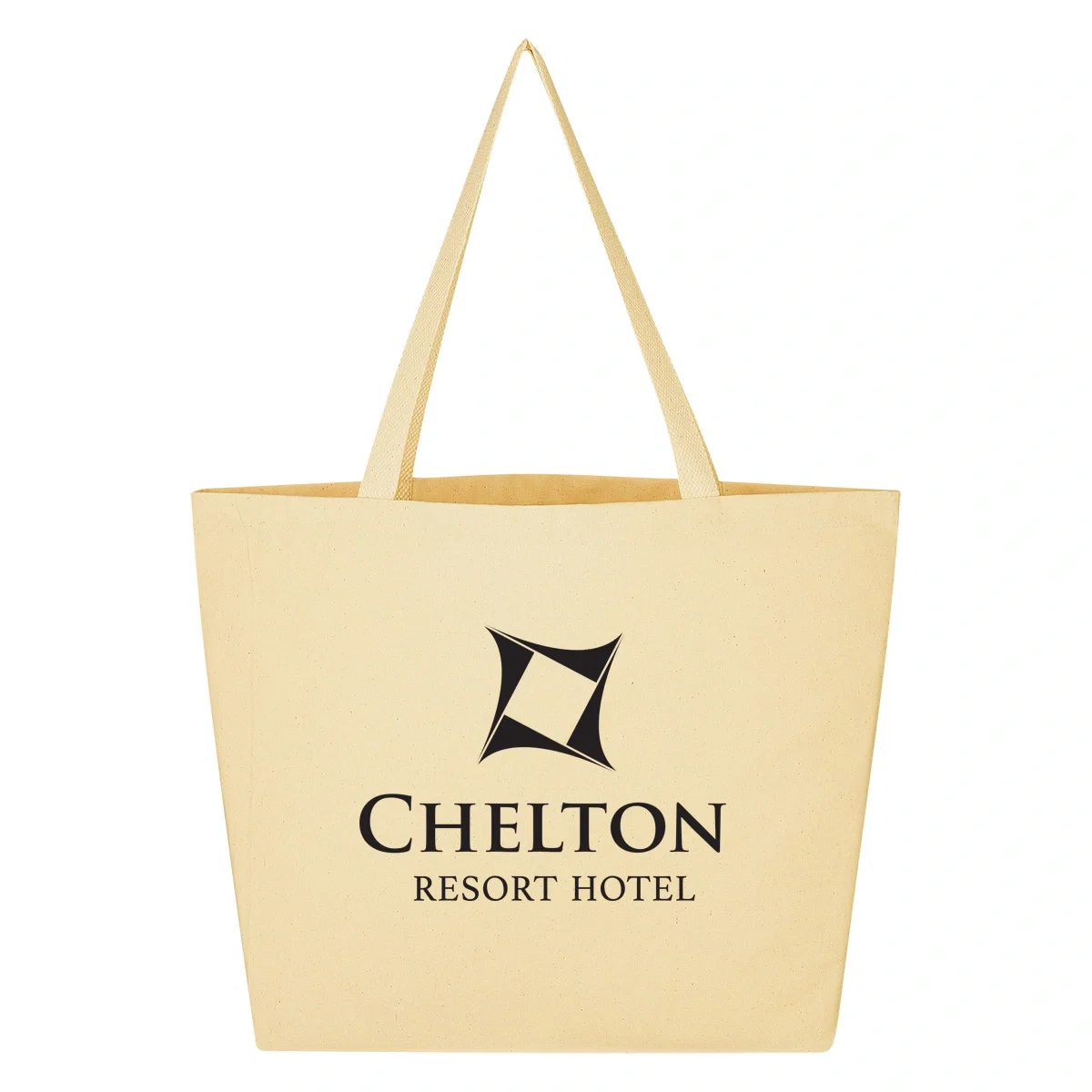 Natural cotton twill tote bag with long shoulder straps