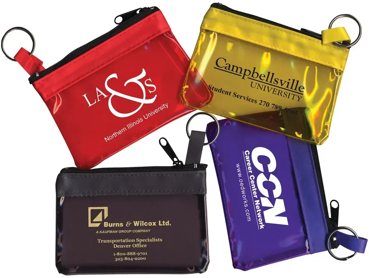 Personalized Rainbow Zip Pouch with Key Ring — view 4