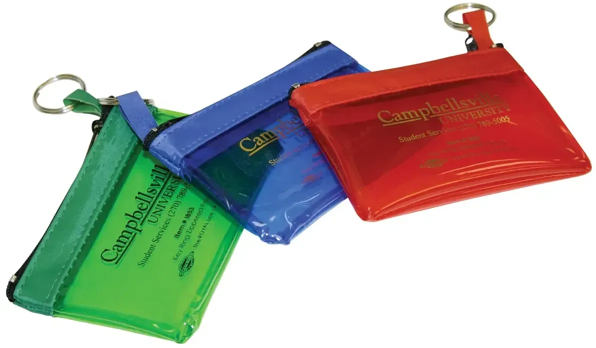 Personalized Rainbow Zip Pouch with Key Ring — view 6