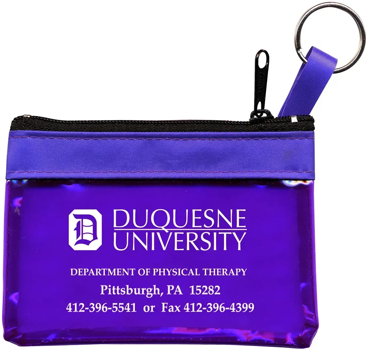 Personalized Rainbow Zip Pouch with Key Ring — view 7