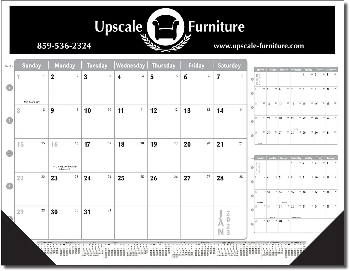 The Silver Fox Desk Pad Calendar — view 2