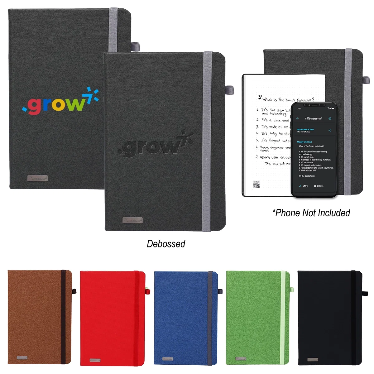 SmartNotebook with a soft cover, offered in six color choices