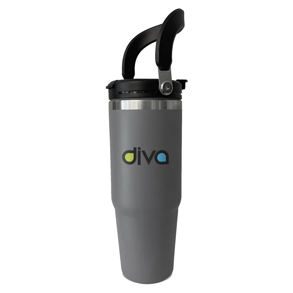 The Thirty - Flip Handle Vacuum Tumbler — Gray