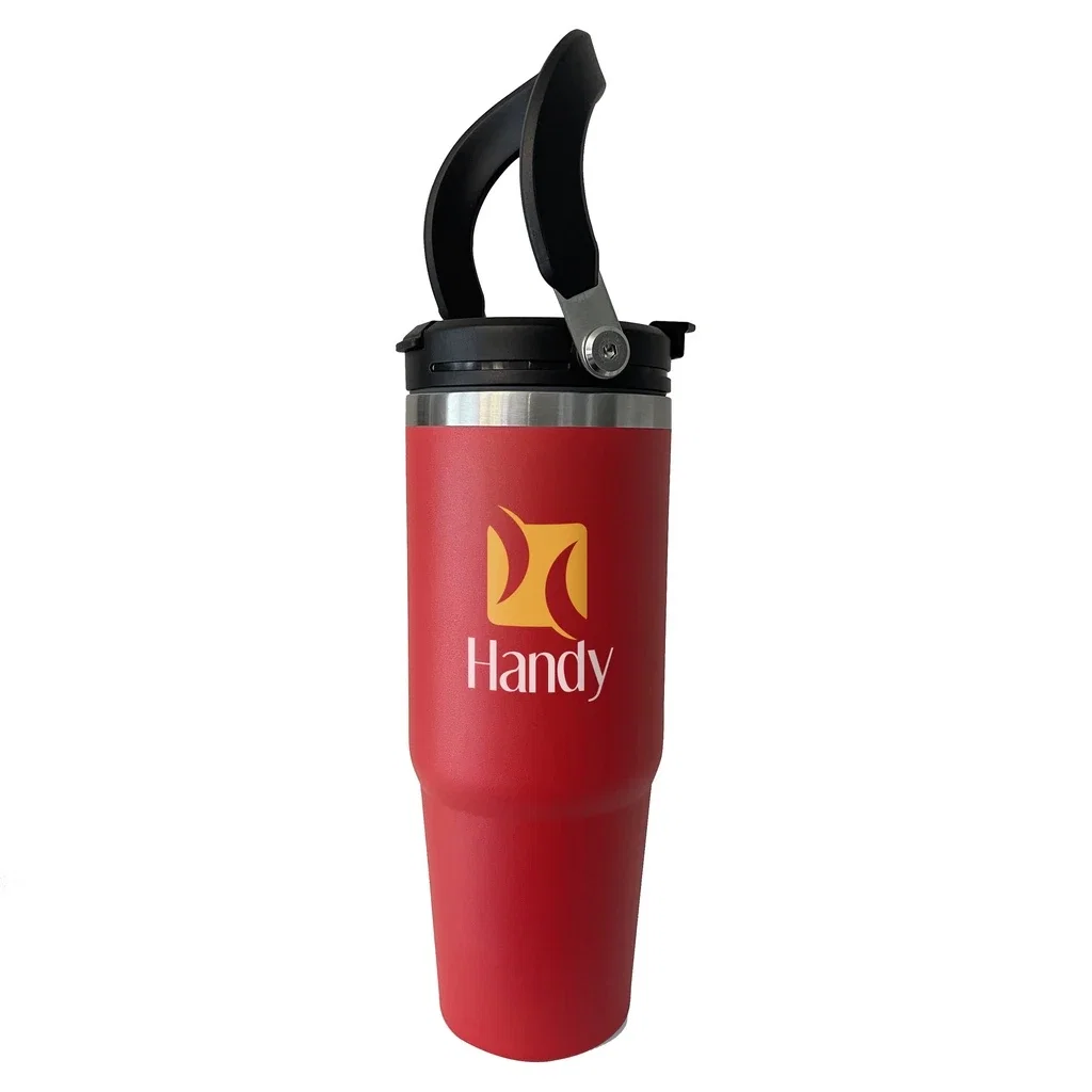 The Thirty - Flip Handle Vacuum Tumbler — Red — view 3