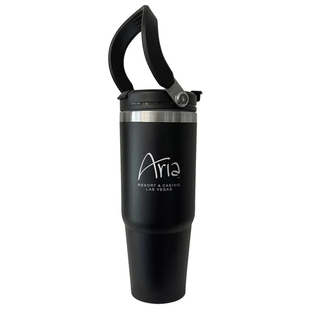The Thirty - Flip Handle Vacuum Tumbler — Black — view 4