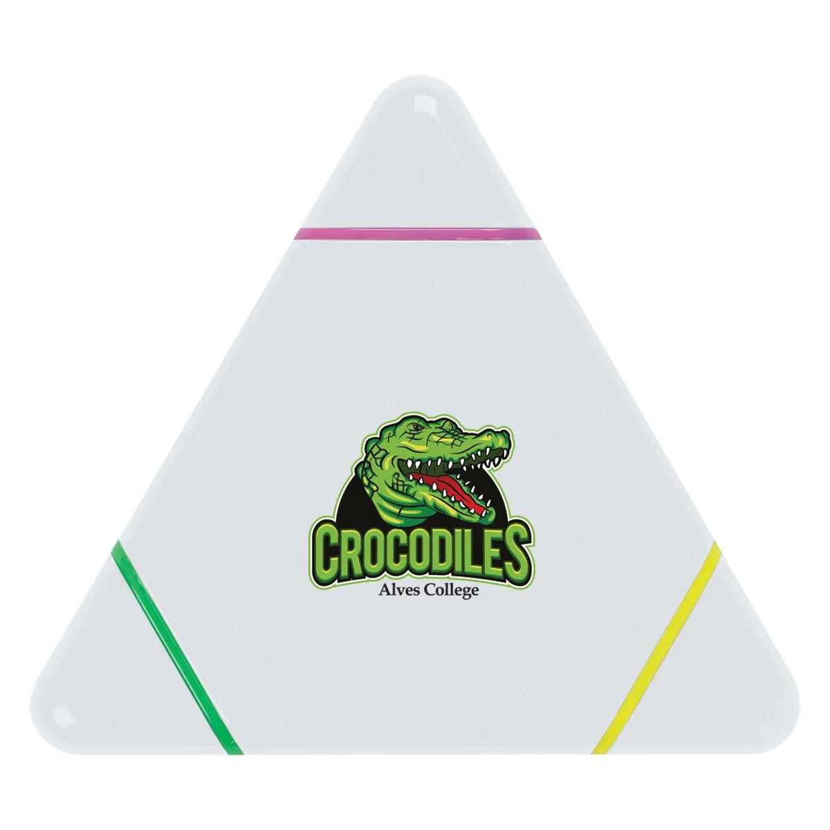 Triple tip highlighter measuring three and a half inches tall
