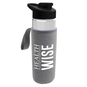 Wave Tritan® Bottle with Drink-Thru Lid and Insulated Caddy (24 oz.)