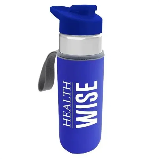 Wave Tritan® Bottle with Drink-Thru Lid and Insulated Caddy (24 oz.) — view 2