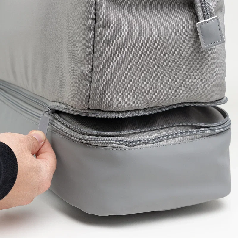 Straps tucked away for airport travel