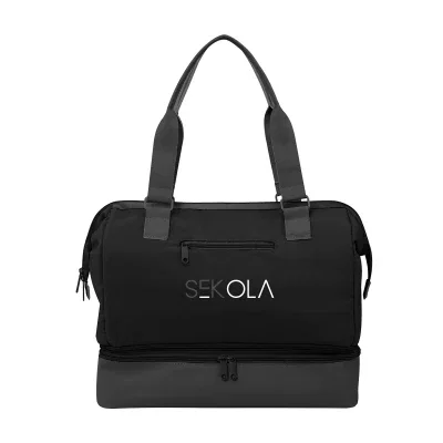 Carried by the top handle in briefcase mode