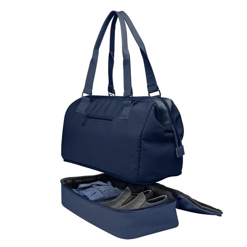Two tone navy version laid flat before packing