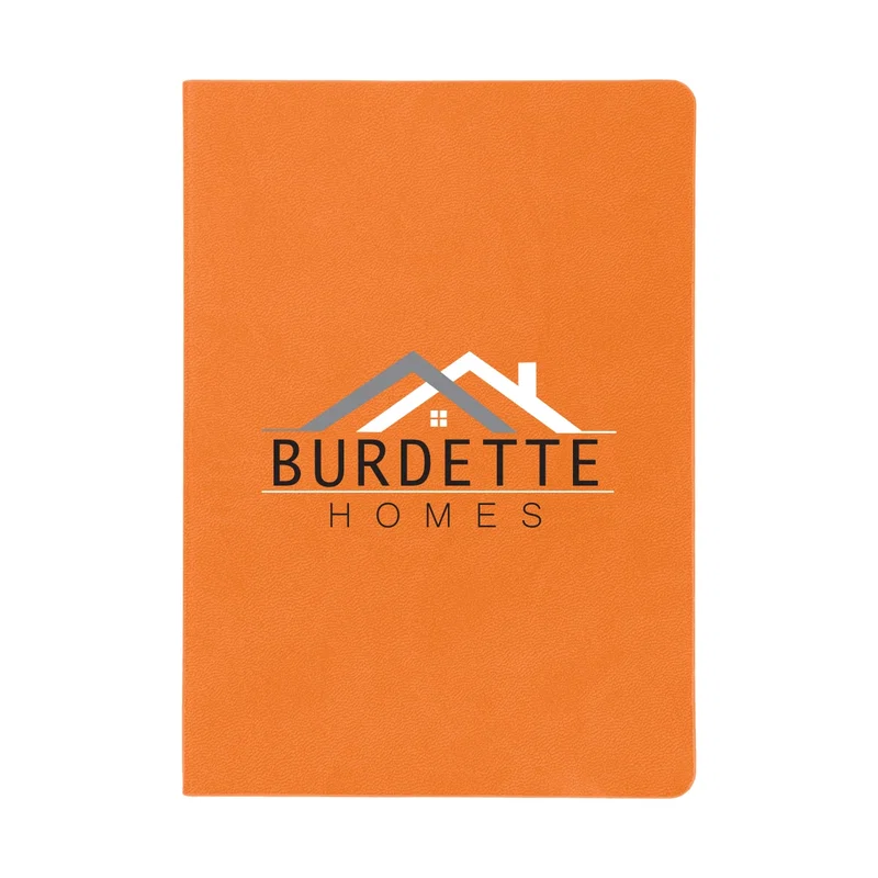 Corner detail highlighting the cover material of the notebook
