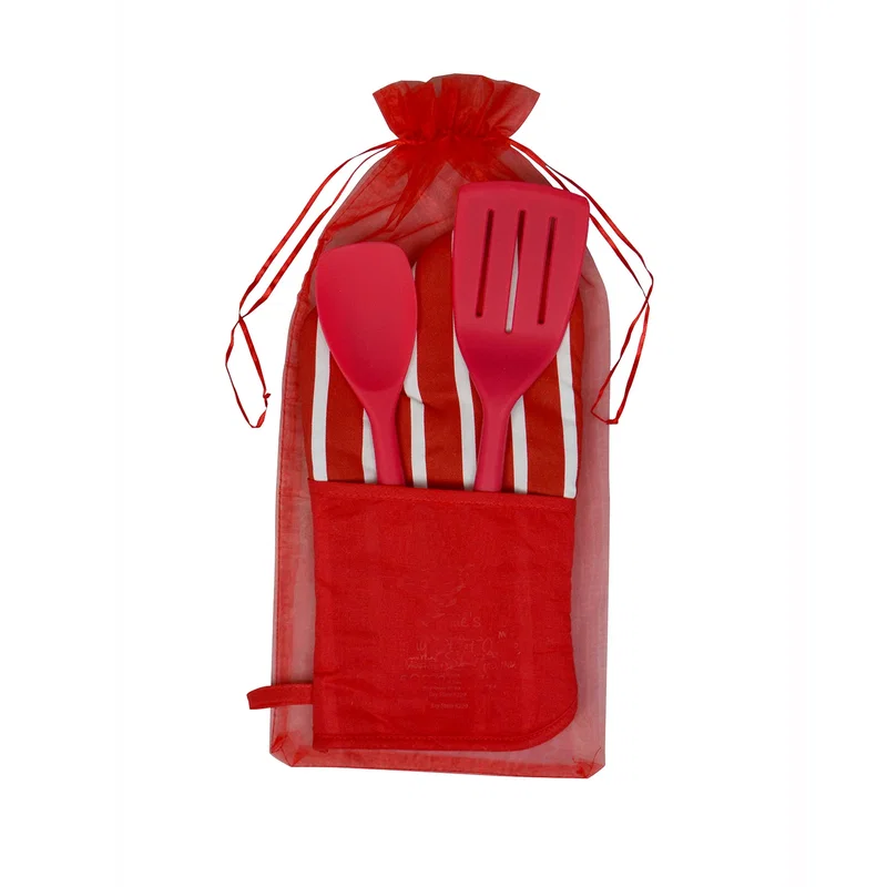 Chef's Therma-Grip Striped Oven Mitt Silicone Spoon and Spatula Combo — view 5