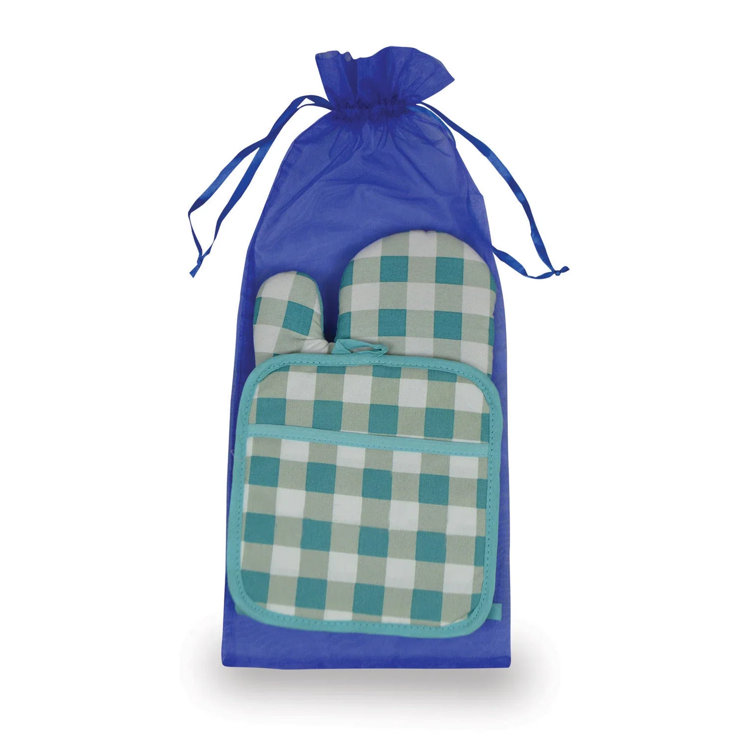 Therma-Grip Oven Mitt & Pot Holder Set. Cotton oven mitt and pot holder set for realtor closing gifts, view 2