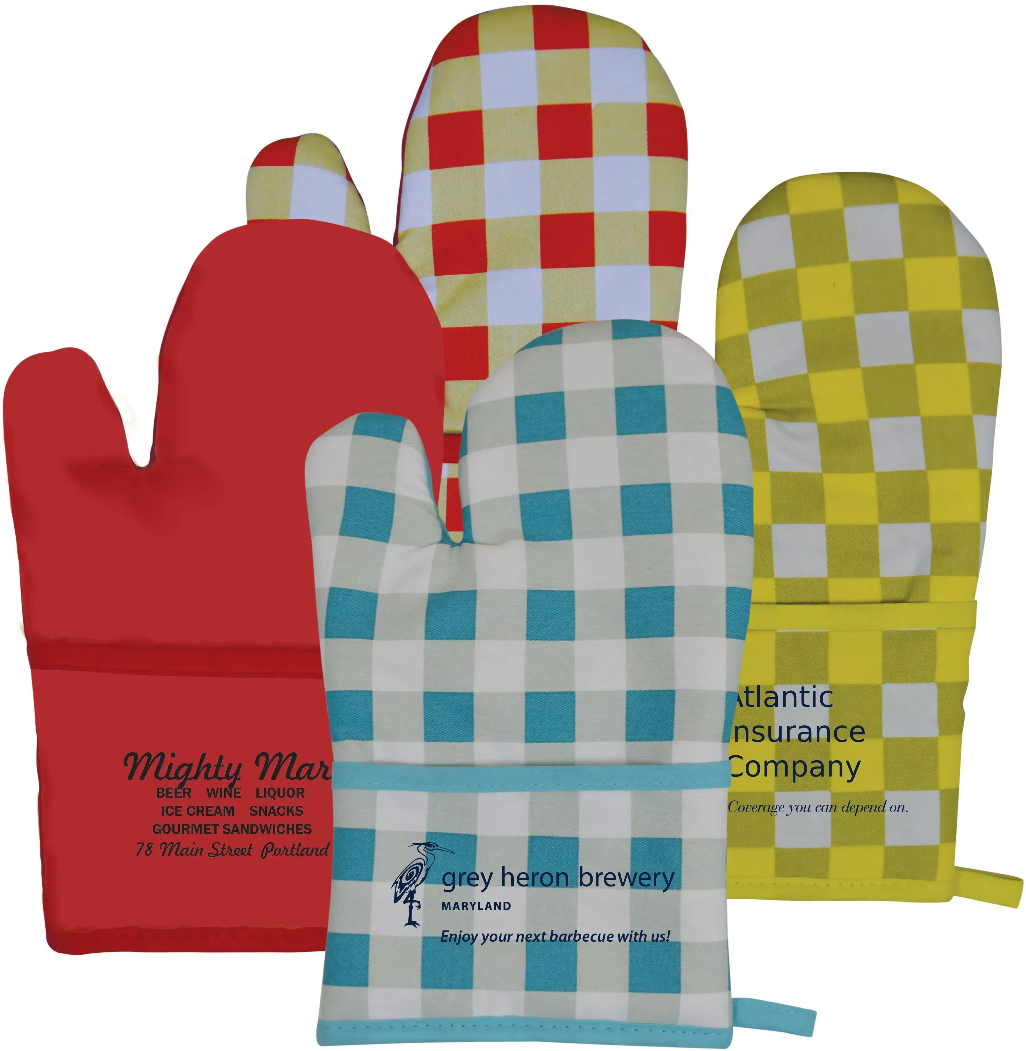 Therma-Grip Cotton Pocket Oven Mitts - Standard, Striped & Fire-Resistant. Cotton pocket oven mitt with fire-resistant option