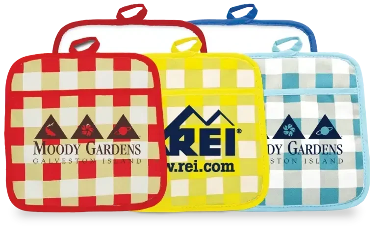Therma-Grip Cotton Pocket Pot Holders - Standard, Large & Magnetic. Cotton pocket pot holder set with magnetic back for kitch