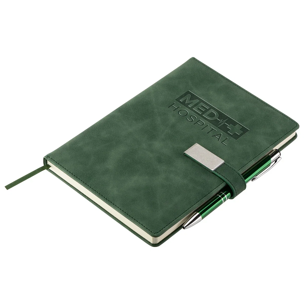 Close-up of the Thesis Hardcover Journal's cover imprint area