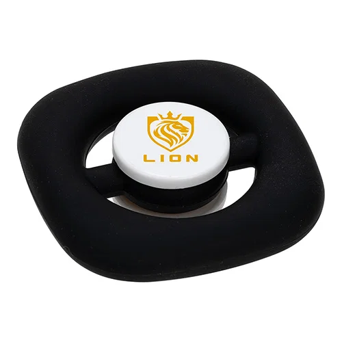 Custom Theta silicone spinning top fidget toy, front view