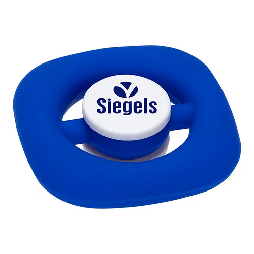 Branded silicone spinning top fidget, side profile