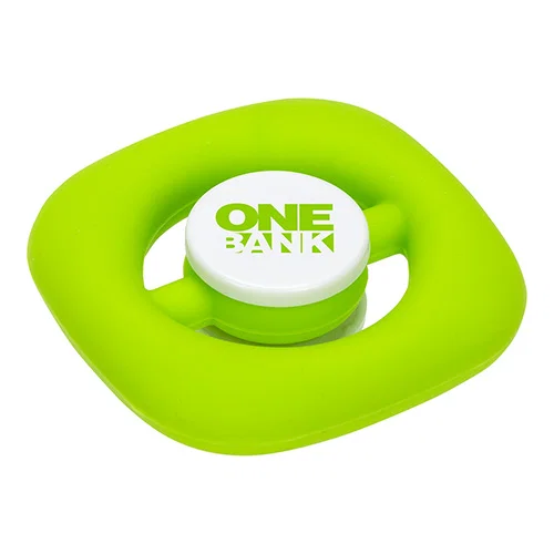 Promotional Theta fidget spinner top, angled view