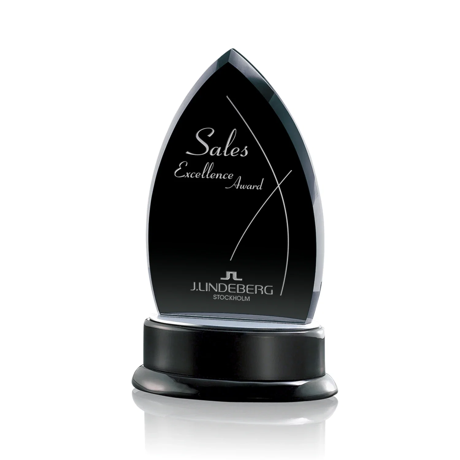 Custom Black Starfire Crystal Arrowhead Award, Wood Base, Aluminum Accents, awards for service anniversary gifts