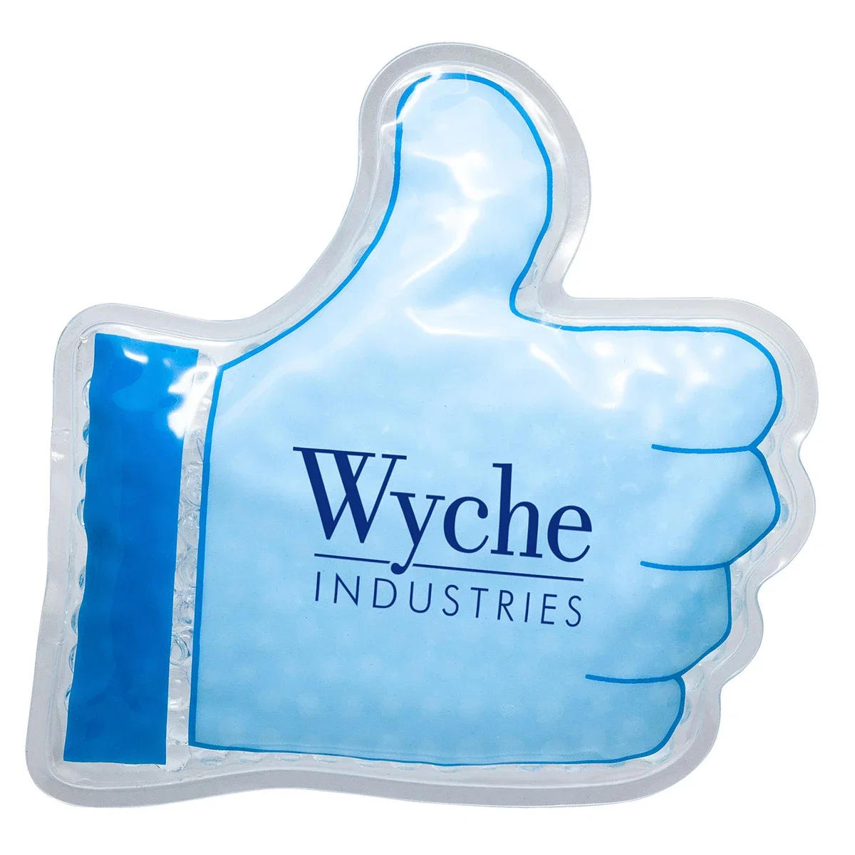 Thumbs Up shaped bead-filled hot/cold pack for warm or cold therapy