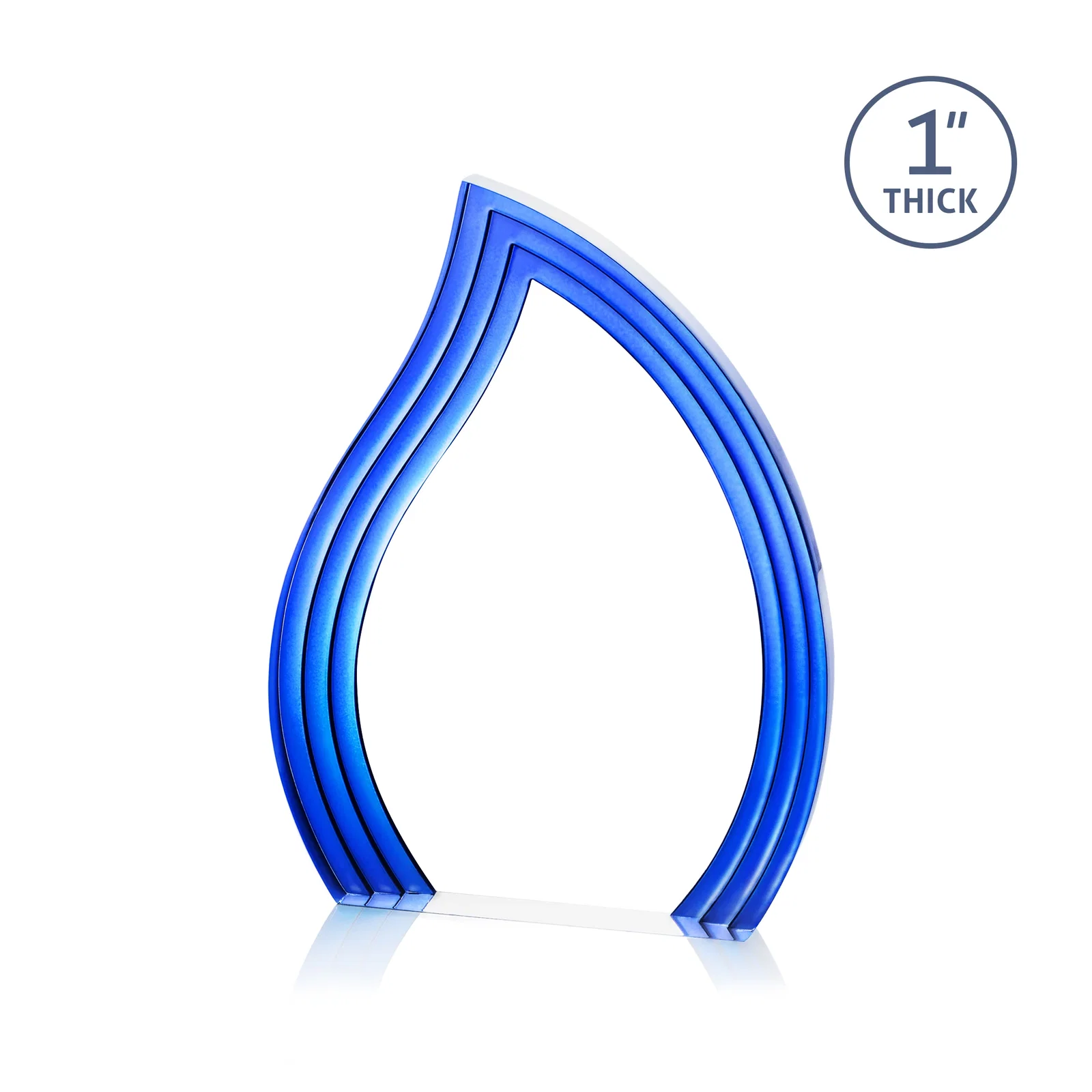 Branded Clear Acrylic Flame Award with Gold Accent Frame for graduation ceremonies