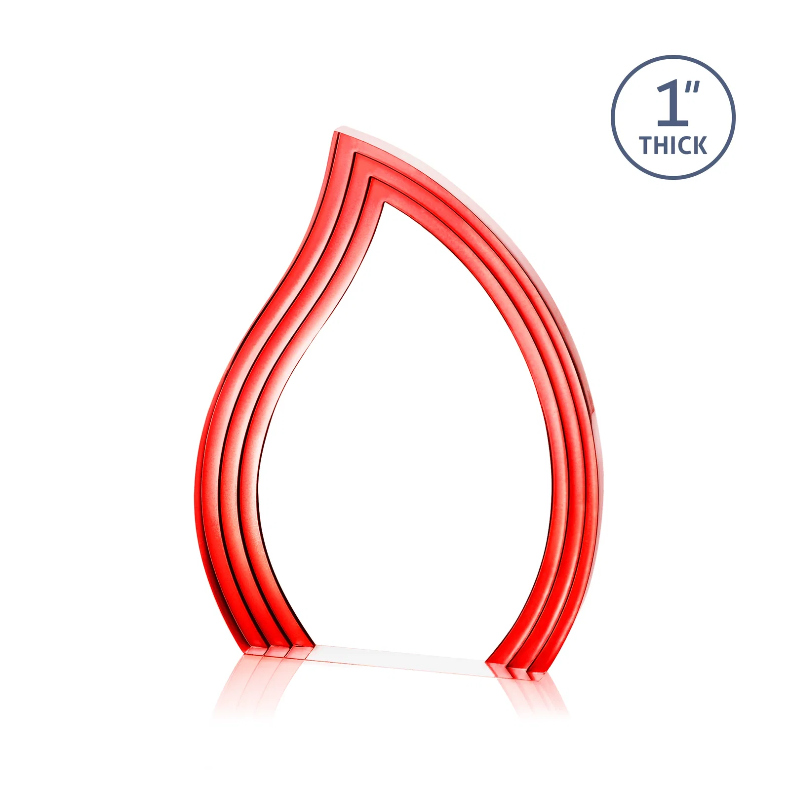 Branded Clear Acrylic Flame Award with Gold Accent Frame for dealer and partner awards