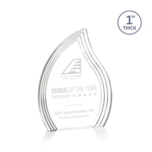 Acrylic Flame Award, Right-Facing with Staggered Grooves