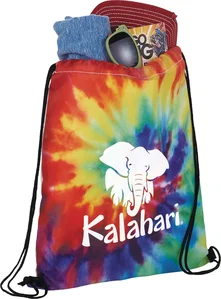 Tie Dye Drawstring Bag with Pouch