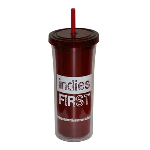 Tierra 16 Oz Acrylic Tumbler with Straw, 3.5" x 7.5", 1-Color Imprint