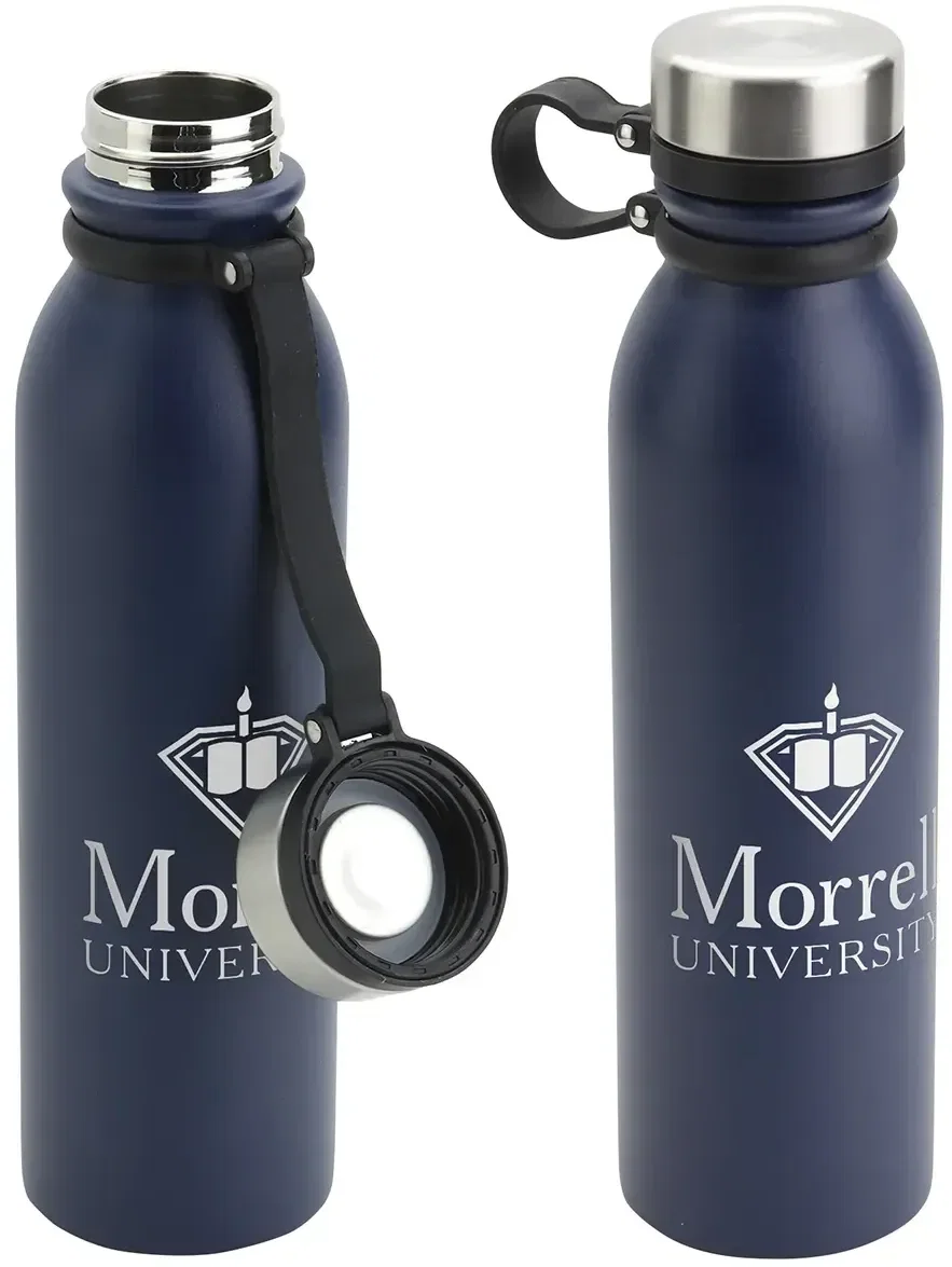 Close-up of the twist lid on the custom Tijuana insulated vacuum water bottle