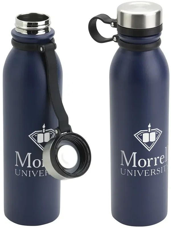 Close-up of the twist lid on the custom Tijuana insulated vacuum water bottle
