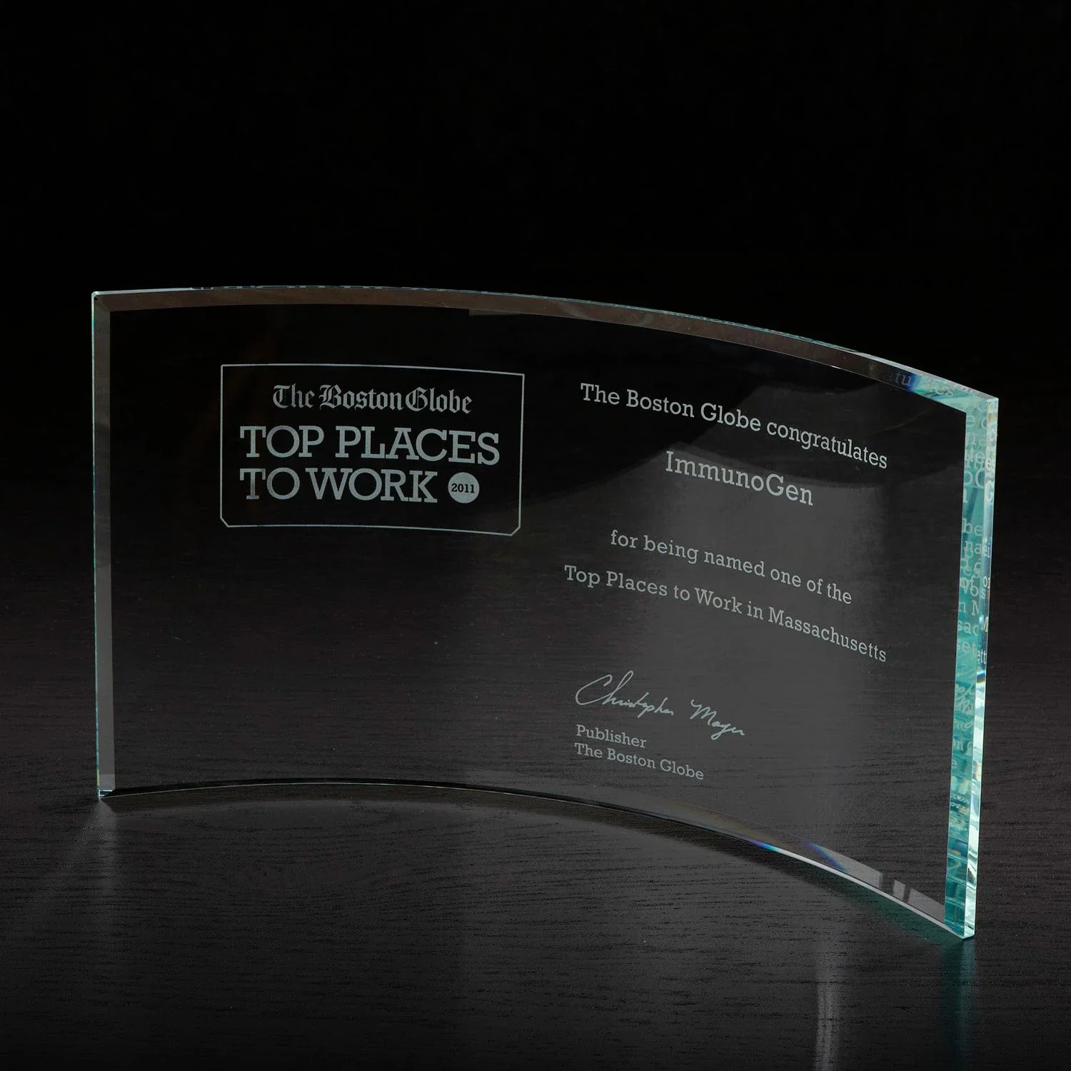 Customized Times Large Glass Award — Clear — view 2