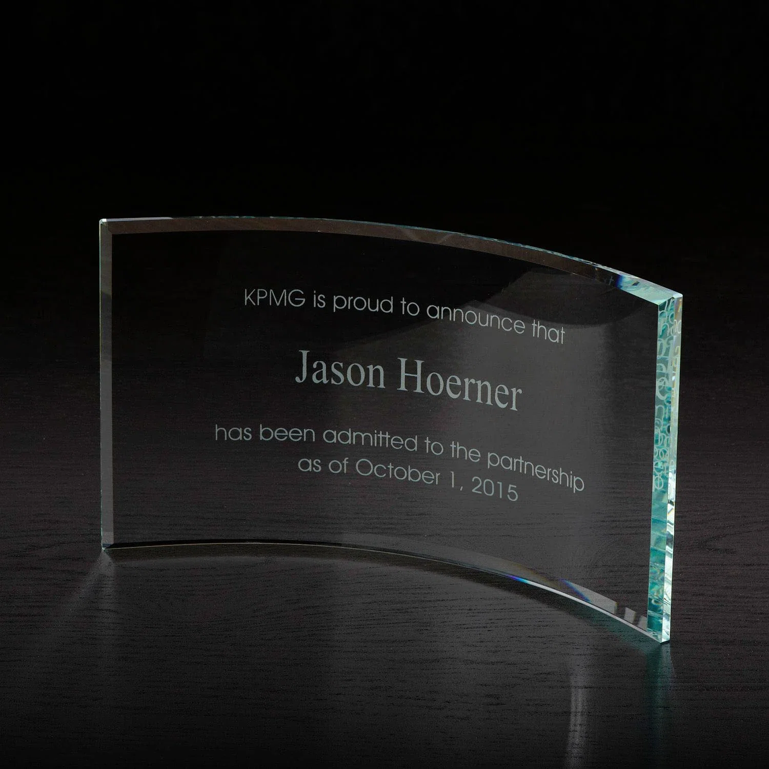 Custom Printed Times Medium Glass Award — Clear — view 2